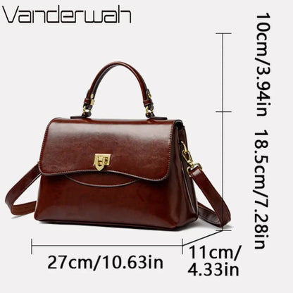 Designer Leather Handbag for Women – Multilayer Crossbody Shoulder Bag