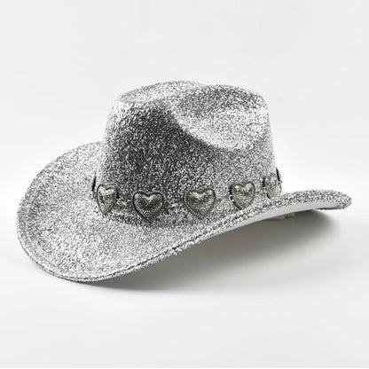 Glitter Cowboy Hat with Rhinestone Chain – Unisex Party Hat