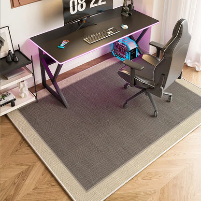 Gaming Chair Mat – Minimalist Grey Rug, Stain Resistant Floor Carpet