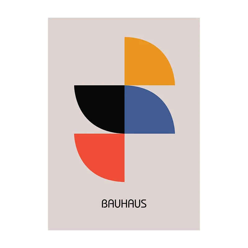 Bauhaus Geometric Abstract Art Poster – Minimalist Wall Print