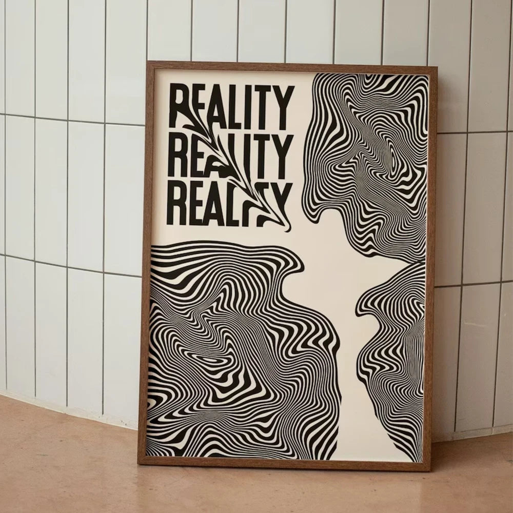 Psychedelic Reality Distorted Wall Art Poster – Retro Y2K Print
