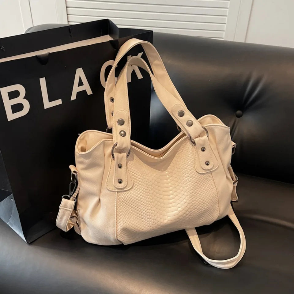 Large Capacity Alligator Texture Women's Shoulder Bag