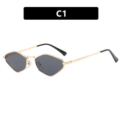 Women's Small Frame Polygon Sunglasses – UV400 Metal Designer Shades