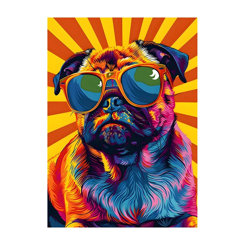 Corgi Wearing Sunglasses Poster Funny Dog Canvas Painting Print Wall Art Picture Living Room Cuadros