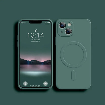 Liquid Silicone Shockproof Case For iPhone 17/ 16/ 15/ 14/ 13/ 12/ 11 Pro Max Plus Phone Magnetic Wireless Charger For Magsafe Cover