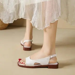 Women's Flat Sandals – Round Toe Slingback Beach Shoes