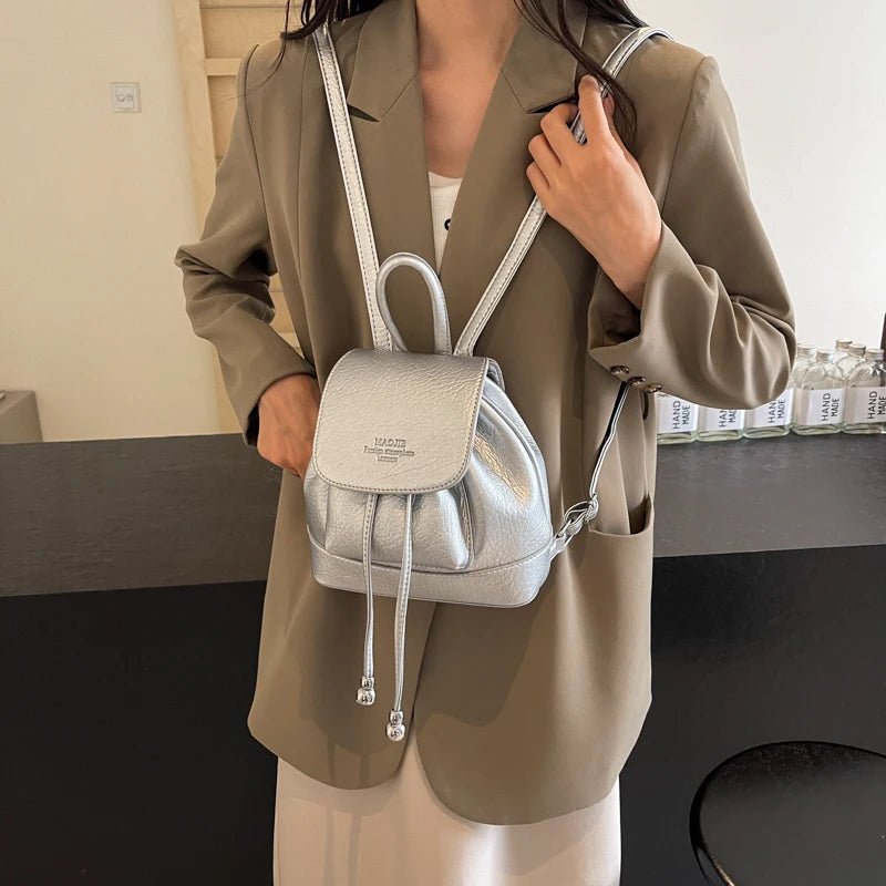 Candy Color Women's Cute Small Pu Leather Backpacks