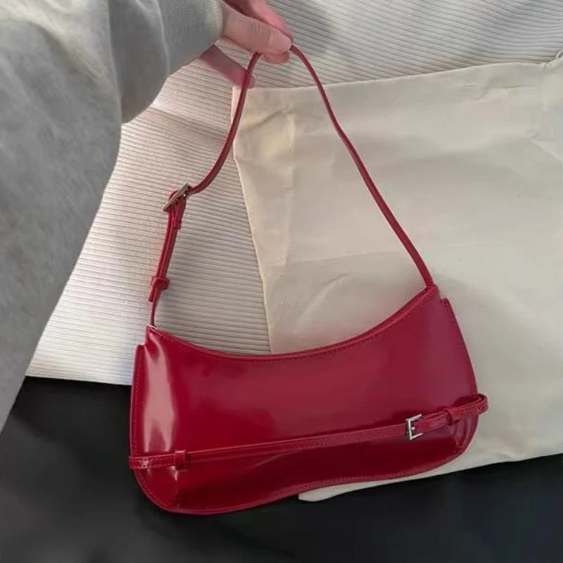 French Niche Cowhide Leather Shoulder Bag