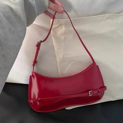 French Niche Cowhide Leather Shoulder Bag
