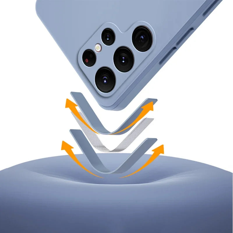 Square Liquid Silicone Case for Samsung Galaxy S24 S23 S22 Ultra Plus A Series