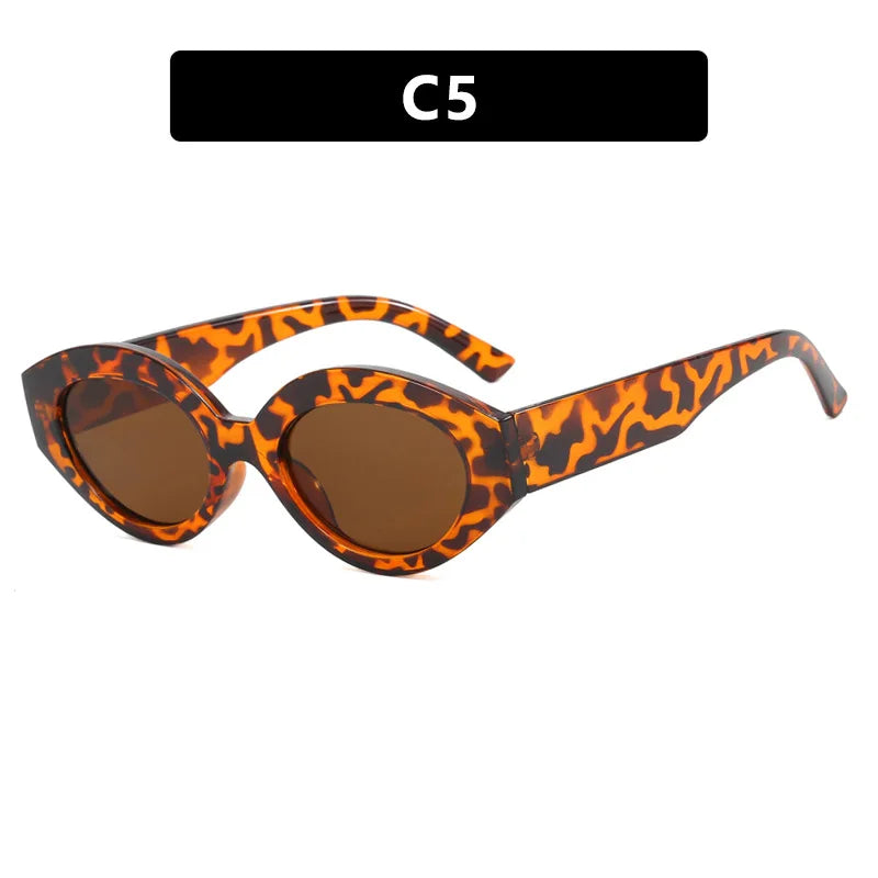 Vintage Cat Eye Sunglasses – Oval Punk Shades for Women