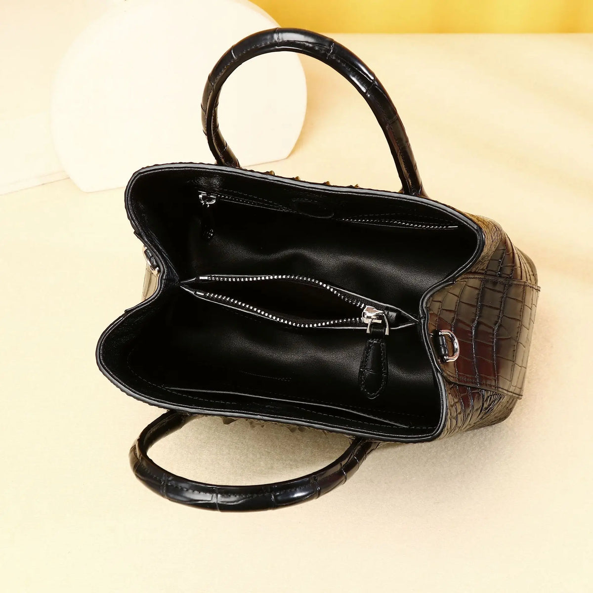 Alligator-Embossed Genuine Leather Women's Tote Handbag
