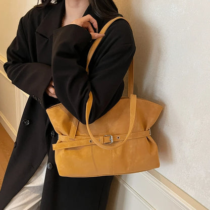 Women Faux Suede Large Capacity Shoulder Bag