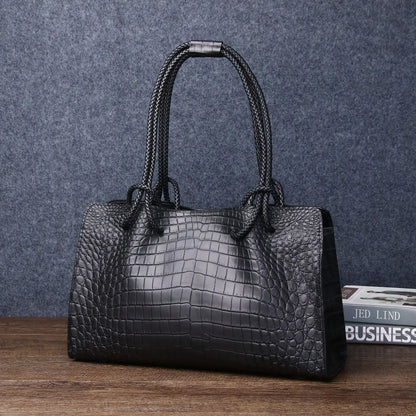 Alligator Pattern Genuine Leather Handbag for Women