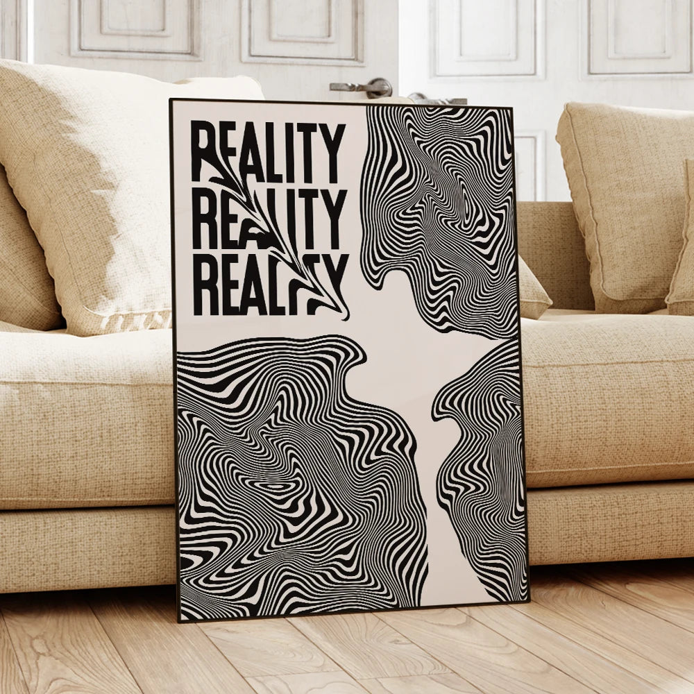 Psychedelic Reality Distorted Wall Art Poster – Retro Y2K Print