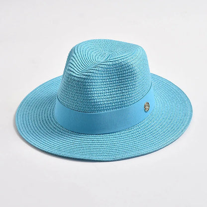 Panama Straw Sun Hat Unisex Elegant Beach Travel Hat