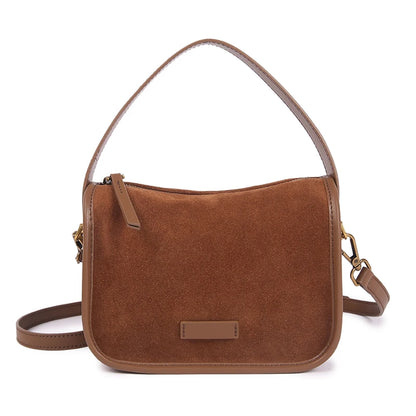 Women's Suede Leather Crossbody Bag – Retro Luxury Handbag
