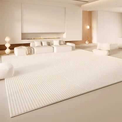 Minimalist Cream Area Rug – Soft Non-Slip Living Room Carpet
