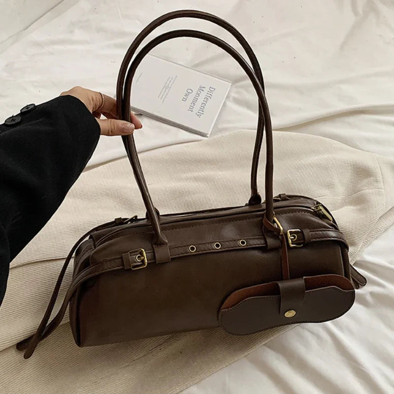 Buckle Decoration Fashion PU Shoulder Bag