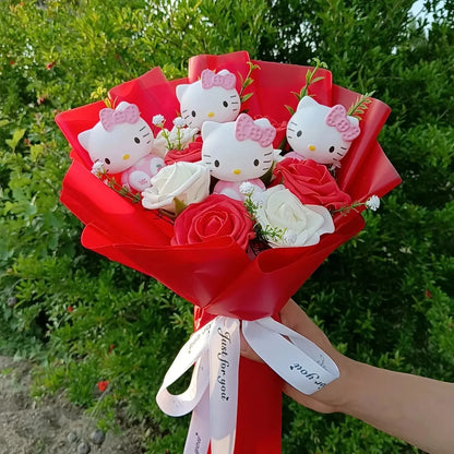 Hello Kitty Plush Bouquet Rose Flower Gift
