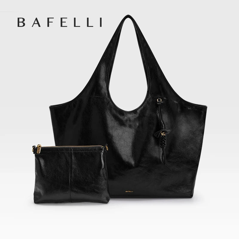 Leather Tote Bag – Large Capacity Soft Shoulder Bag for Women