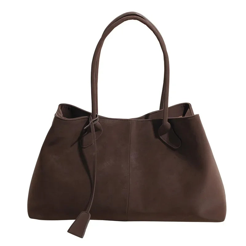 Faux Suede Solid Color High Quality Fashionable Versatile Handbag