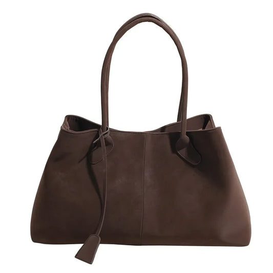 Faux Suede Solid Color High Quality Fashionable Versatile Handbag