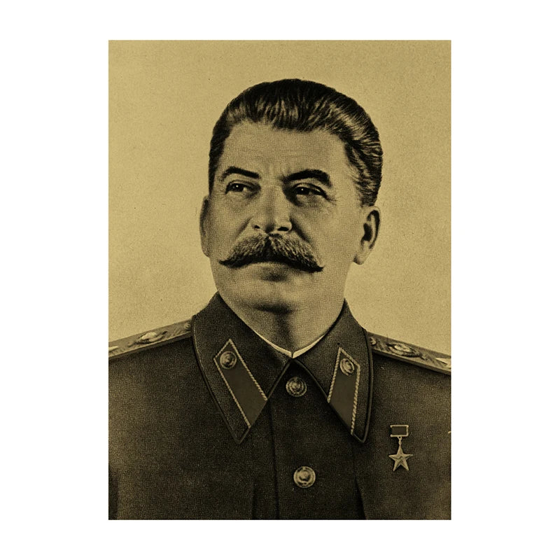 Soviet USSR Vintage Propaganda Poster – Stalin Portrait Retro Wall Art Print