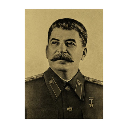 Soviet USSR Vintage Propaganda Poster – Stalin Portrait Retro Wall Art Print