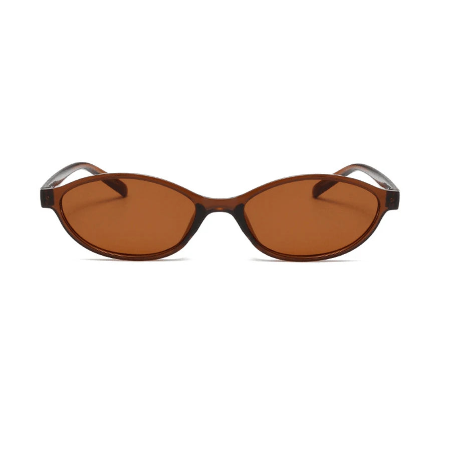 Small Oval Cat Eye Sunglasses for Women – Retro Slim Frame