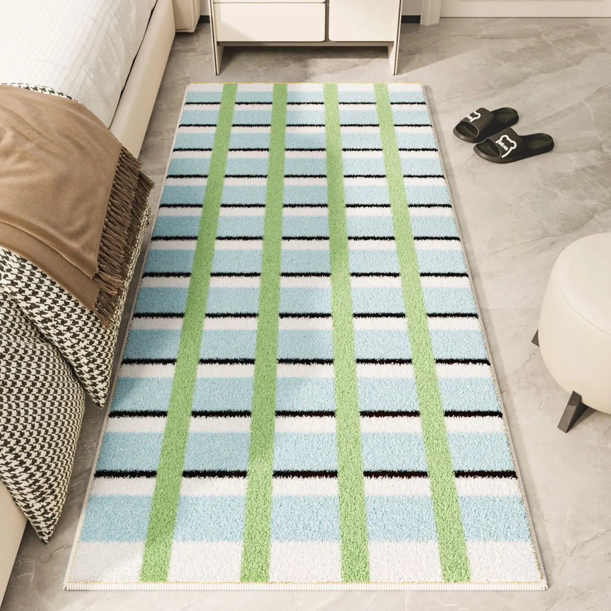 Dopamine Striped Soft Area Rug – Bedroom & Living Room Decoration