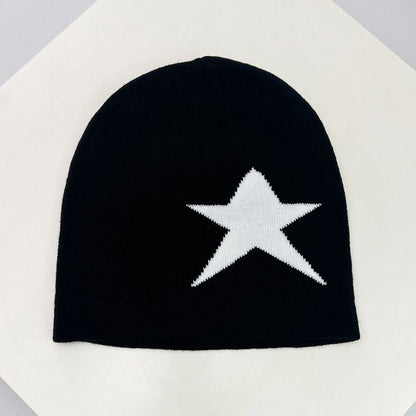 Star Print Knit Beanie – Unisex Hip Hop Streetwear Hat