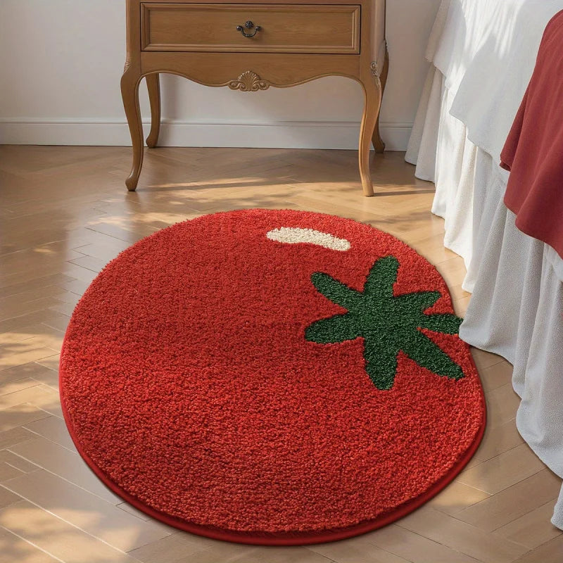 Tomato Bath Mat – Anti-Slip Soft Fur Bathroom Rug