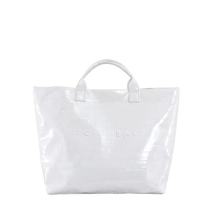 Crocodile Texture Tote Bag Pvc Kraft Paper Large Capacity Luxury Hobo Handbag