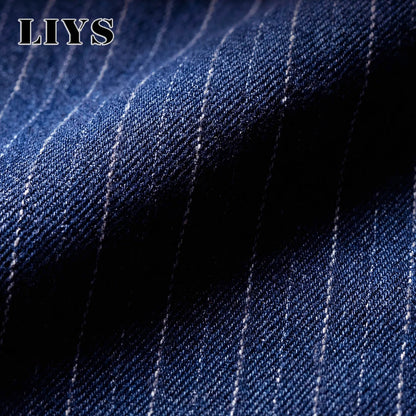 LIYS Striped Straight Leg Men's Jeans – Japanese Korean Style