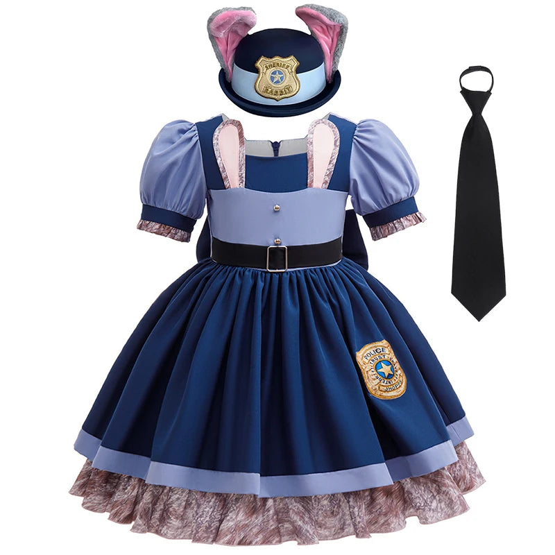 Girls Judy Bunny Police Costume Dress