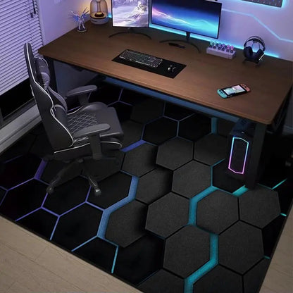 Gaming Rug Honeycomb – Non-Slip Large Area Carpet for Gaming Room