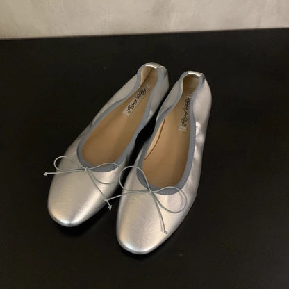 Women's Ballet Flat Shoes with Bow – Elegant Slip-On Flats