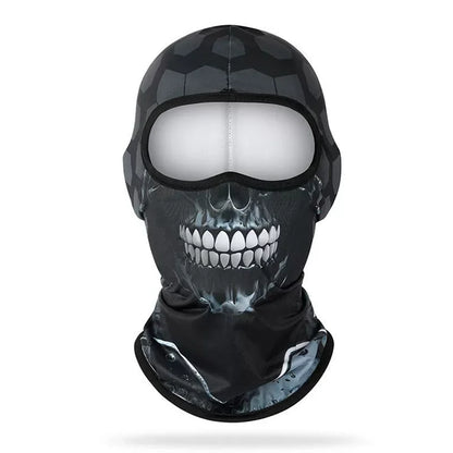 Skull Print Balaclava Full Face Mask Windproof UV Protection