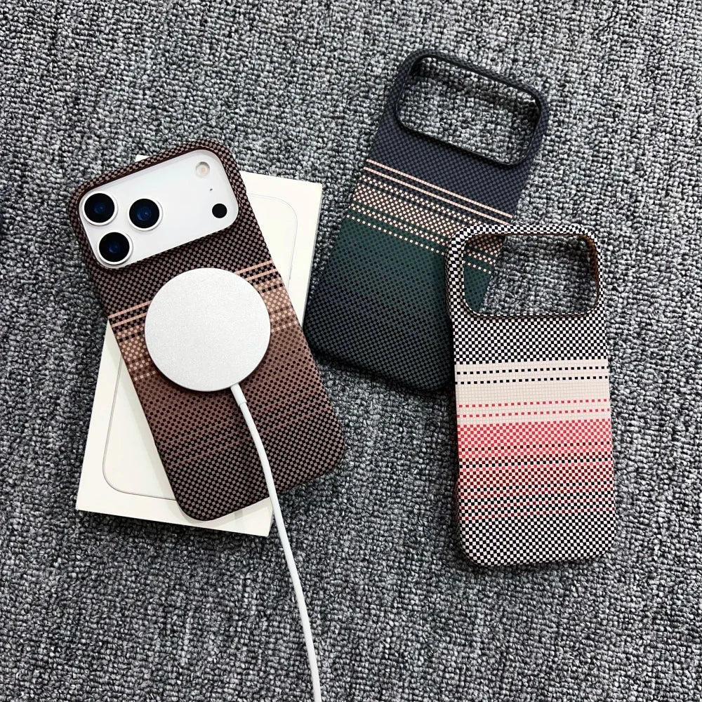 MagSafe Frameless iPhone Case – Woven Pattern Design, iPhone 12–17