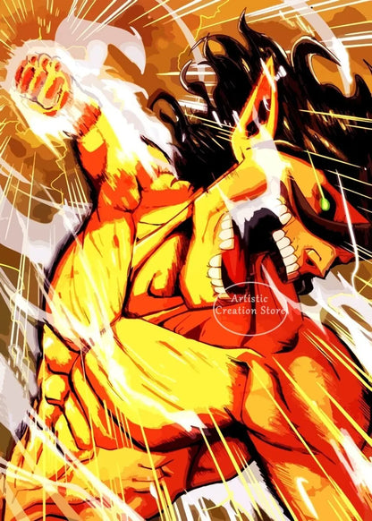 Attack Titan Canvas Poster – Attack on Titan Anime Wall Art