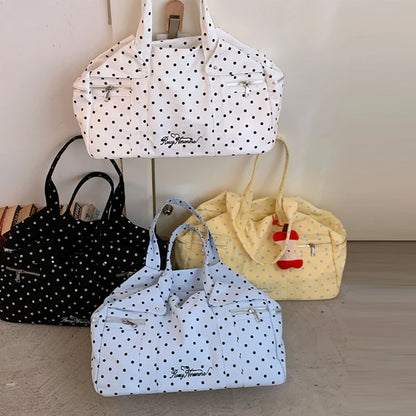 Korean Polka Dot Tote Bag Large Capacity Casual Handbag