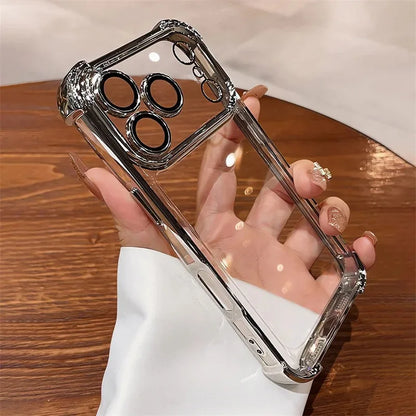 Electroplate Shockproof Clear iPhone Case with Lens Protector for iPhone 17 Series