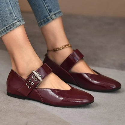 Women's Ballet Flats – Mary Jane Buckle Strap Flat Shoes