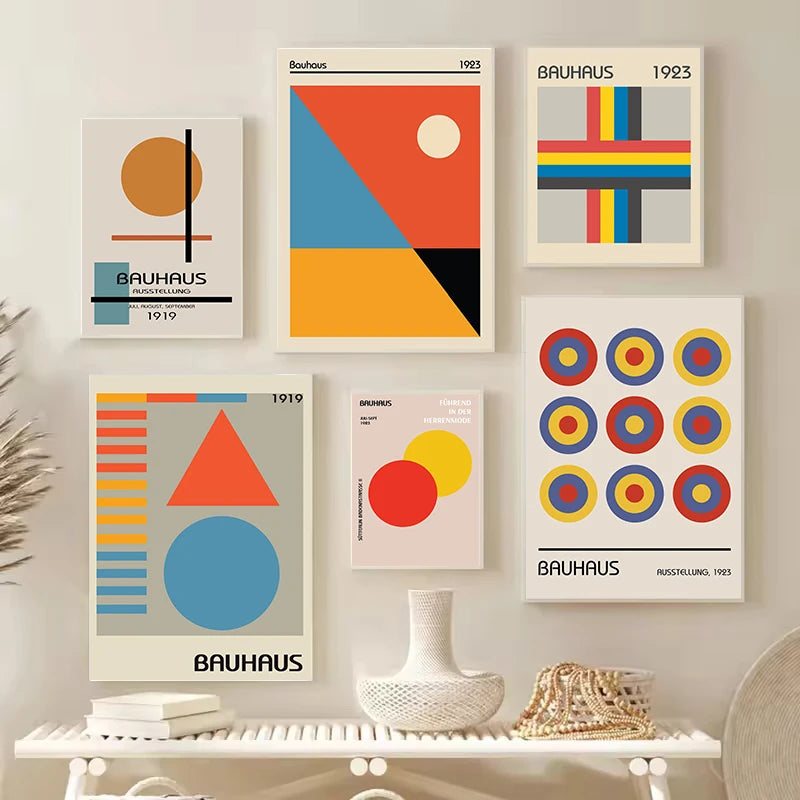 Bauhaus Geometric Abstract Art Poster – Minimalist Wall Print