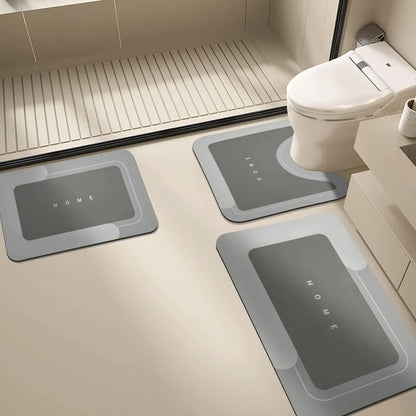 3-Piece Bathroom Mat Set – Diatomite Non-Slip Absorbent Bath Rugs