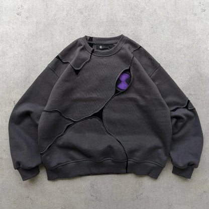Alien Patchwork Embroidered Hoodie – Women's Streetwear Sweatshirt