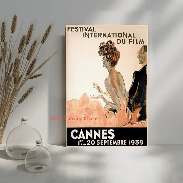 Cannes Film Festival Vintage Poster – Retro Movie Wall Art