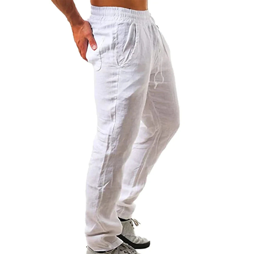 Men's Cotton Linen Pants – Breathable Streetwear Trousers S-3XL