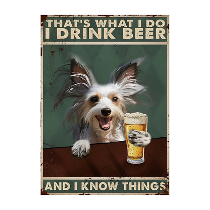 Funny Dog Beer Poster – That's What I Do I Drink Beer Wall Art